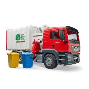 車 おもちゃ はたらく車 Bruder ブルーダー Red Man Tgs 出色 横開きごみ収集車