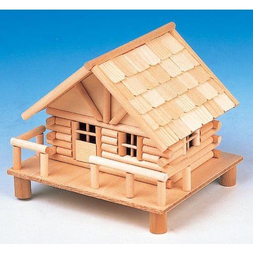 夏休み工作 加賀谷木材 ログハウスＱタイプ　貯金箱　ログハウス北の国シリーズ