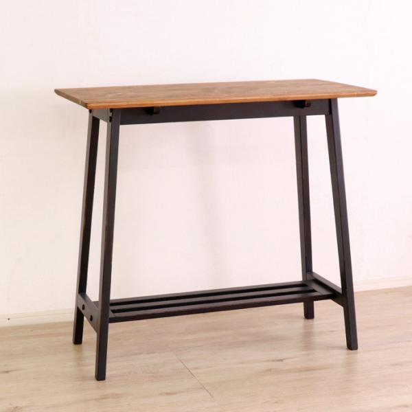 ハイテーブル バーカウンター 100cm幅 食卓テーブル パイン材 カントリー オイル 木製 無垢 ...