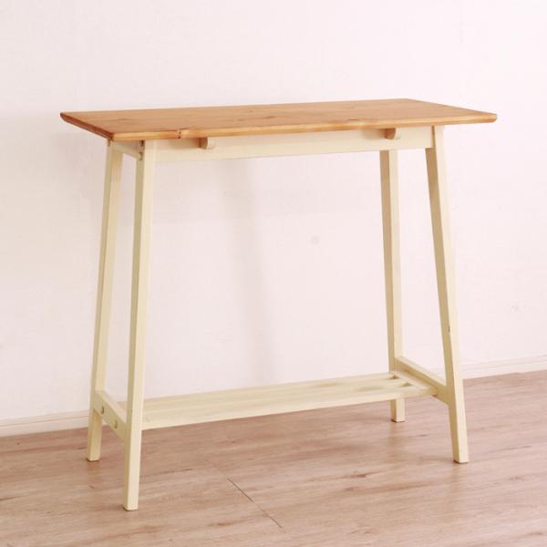 ハイテーブル バーカウンター 100cm幅 食卓テーブル パイン材 カントリー オイル 木製 無垢 ...