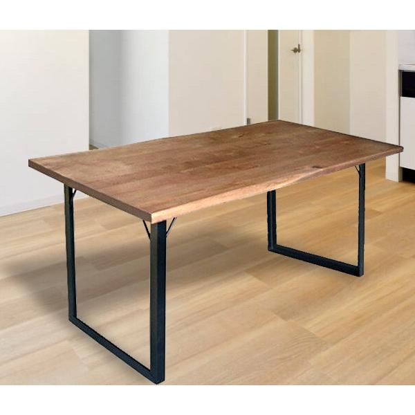 ダイニングテーブル 食卓テーブル 150cm 一枚板風 アイアン脚  木製 無垢 ヴィンテージ 北欧...