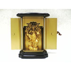 仏像 烏枢沙摩明王像 合金製 純金メッキ 厨子付 御本尊高さ7cm