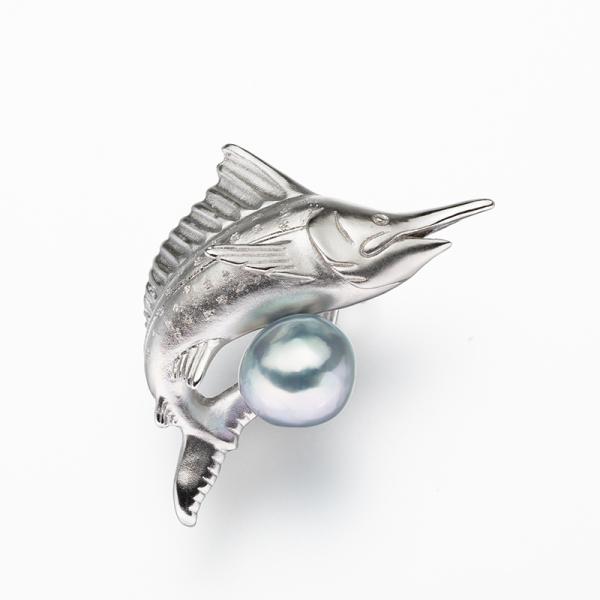 アコヤパールピンブローチ（カジキ） 8.5mm  真珠 パール 冠婚葬祭 ギフト