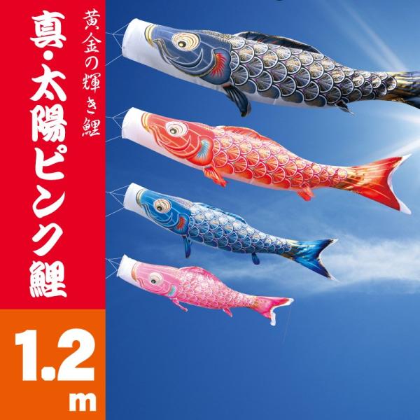 こいのぼり 徳永 真・太陽ピンク鯉 1.2m 徳永鯉 単品鯉 鯉のぼり