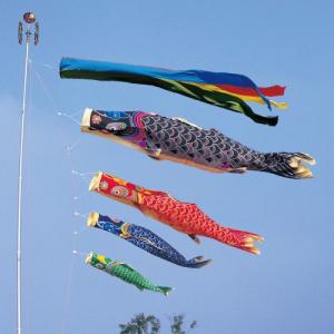 こいのぼり 錦鯉 ワタナベ 鯉のぼり 天 手描き本染め鯉 4.5m 2間半 7点 鯉4匹 五色吹き流し 大型セット ポール別売り 4m 5m 【名古屋節句飾 伝統的工芸品】