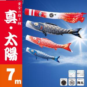 こいのぼり 徳永 鯉のぼり 真・太陽7m 6点 鯉3匹 徳永鯉 大型セット ポール別売り