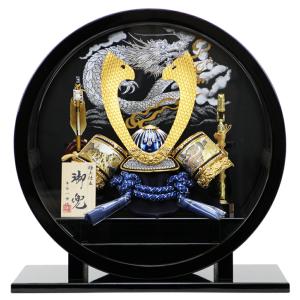 国内正規□ 五月人形 ケース兜飾り 一甲作 ゴールド彫金10号兜飾り 円