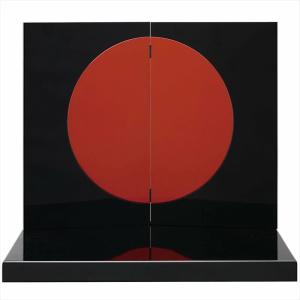 アウトレット品 雛人形/五月人形平飾台 屏風・台セット 65平台 黒う