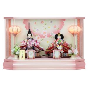 久月 雛人形 アクリルケース(天ガラス)飾り 親王飾り