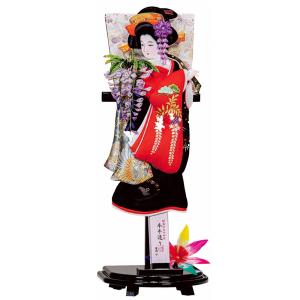 アウトレット品 雛人形 十五人揃い ケース飾り 江戸木目込み雛 紅白梅