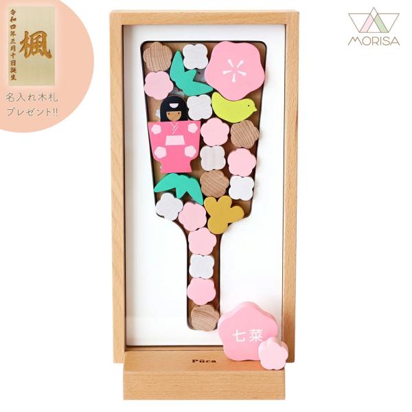 羽子板 お祝い 初正月 プーカのはごいた 額型アクリルケース飾り お名前プレートに名前が入ります 木...