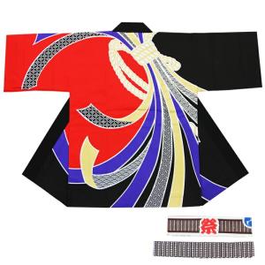 ネコポス1枚まで 子供用はっぴ シルクプリント子供袢天