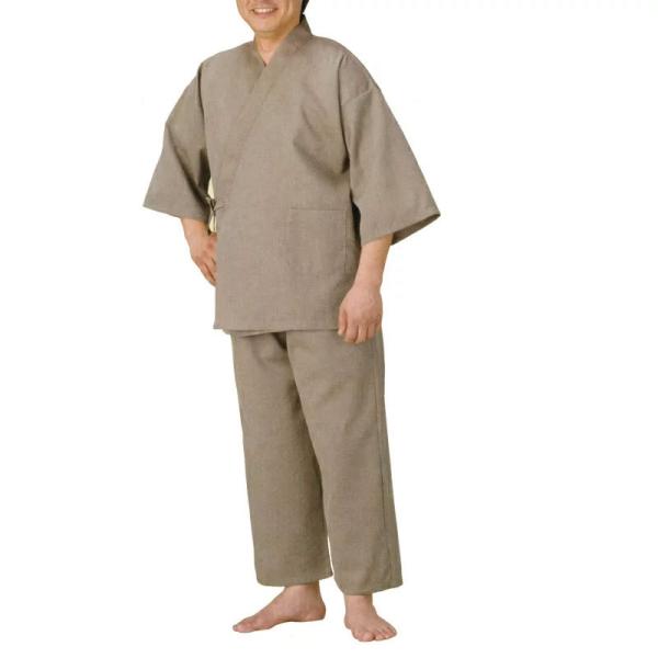 作務衣 館内用作務衣 薄茶 子供用 Jr.Ｓ・Jr.Ｍ・Jr.Ｌ B8904