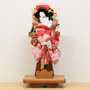 お正月飾り　木目込人形　羽子板飾り コンパクト羽子板 お祝い 初正月 木目飾台 8号 花小町振袖 汐汲 押絵