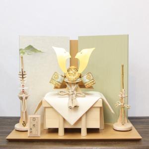 五月人形 一徳作 国宝デザイン兜 8号 竹雀兜 金箔押し小札 紗張り京櫃