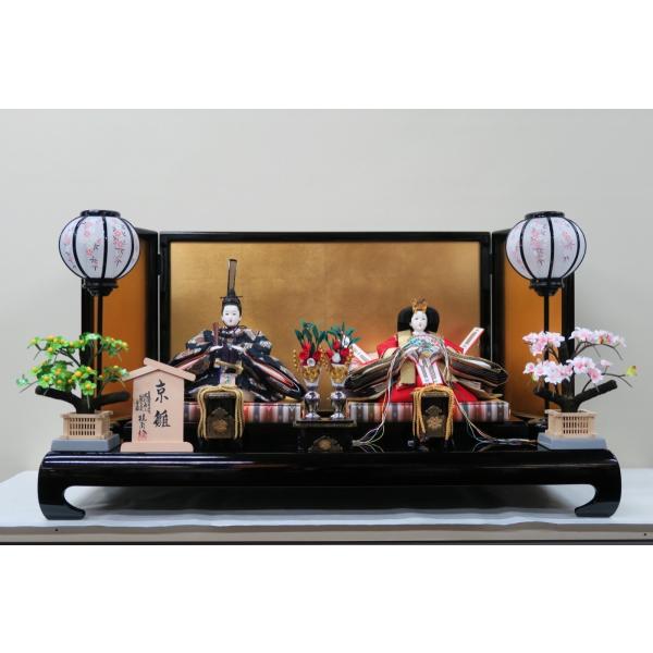 雛人形 安藤桂甫作京雛十番雅印上本金金襴親王飾り（金箔12号三曲安芸金屏風平飾り）