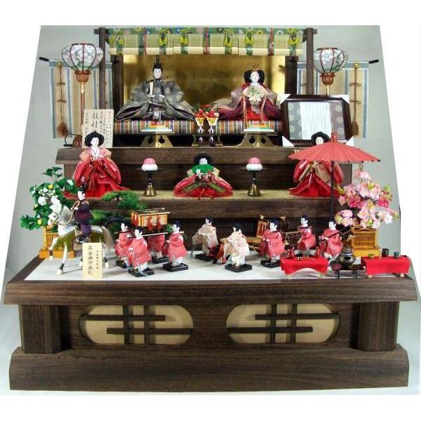 １２０平安天鳳平安御所雛１５人（焼き桐３段飾り）