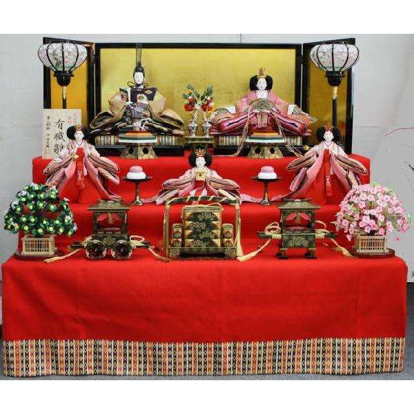 105平安天鳳作京八番有職雛（五人三段飾り）