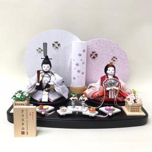 雛人形 親王飾り コンパクト 京小芥子 おぼこ 西陣織 クリスタルオール 正絹 100% オリジナル生地