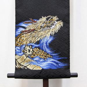 五月人形 名前旗 刺繍 名物裂 青波龍 黒色 ...の詳細画像4