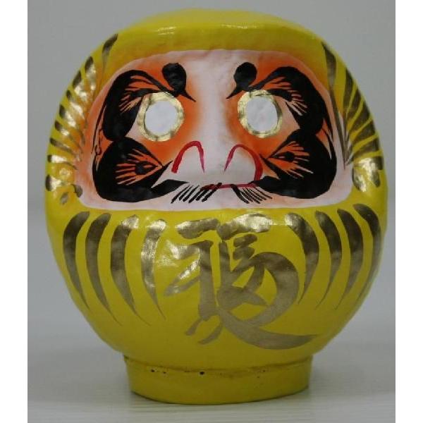 福入りだるま4号カラーだるま（黄、白、桃、橙、緑、青、紫、黒、よりお選びください）開運達磨縁起だるま