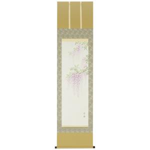 掛け軸 掛軸 かけじく 四季 春 桜に小禽 河村東陽 尺五立 54.5×190cm