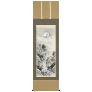 掛け軸 掛軸 かけじく 縁起 昇龍 斉藤道治 尺五立 54.5×190cm 桐箱収納