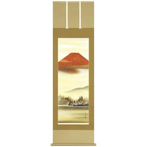掛け軸 掛軸 かけじく 普段掛 竹に雀 萩原緑翠 尺五立 54.5×190cm 桐箱
