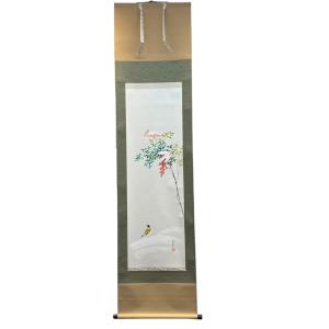 掛け軸 掛軸 かけじく 四季 夏 登り鮎 荒川里史 尺五立 54.5×190cm 桐