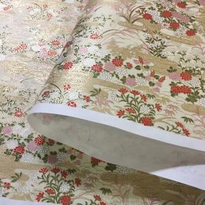 友禅和紙  華やか 秋の草花 古典柄 ベージュ系 萩 菊