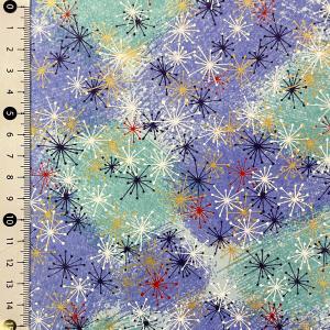 友禅和紙 夜空に花火 線香花火 青 水色 大判...の詳細画像2