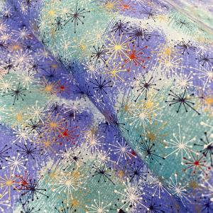 友禅和紙 夜空に花火 線香花火 青 水色 大判...の詳細画像4