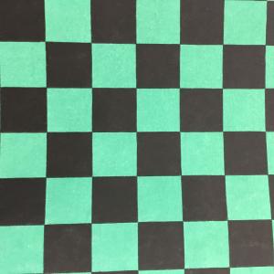 市松模様 黒と緑（大） 人気アニメ風 加賀友禅和紙 大判