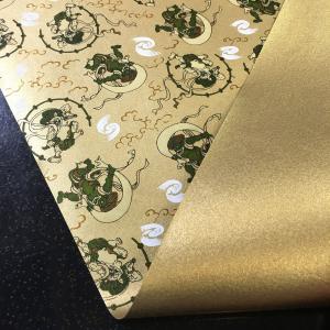 金千代友禅 表が友禅 裏が金 風神雷神 金 小判 約36x54cm