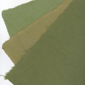 民芸紙 手漉き和紙 日本の伝統色 和の色（松葉色 海松色 草色）菊判 大判 63ｘ93cm｜moritawashi