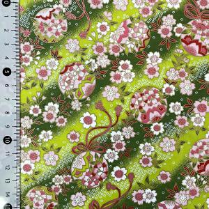 友禅和紙 華やか毬と桜 緑色のぼかし 大判 菊...の詳細画像2