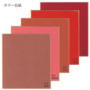 大色紙【カラー色紙】赤系 653紅柄色 654珊瑚朱色 658朱色 659緋色 660紅赤 手漉和紙 日本の伝統色 和の色