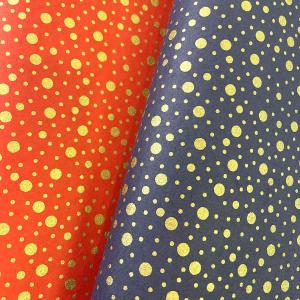 京染め和紙 ヤマニ金千代 水玉 赤 水色 38 x 30cm