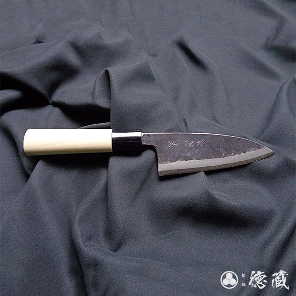 黒打ち小出刃包丁　120mm 両刃 青紙2号 朴 日本製 徳蔵刃物 TOKUZO KNIVES t2...