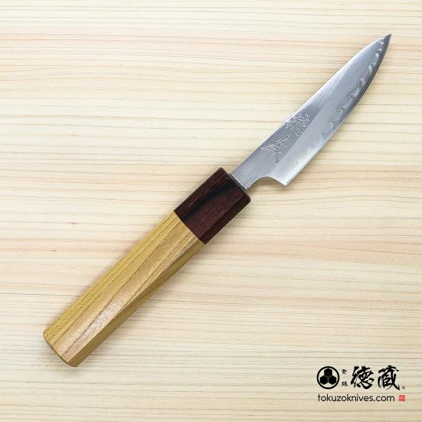ペティナイフ　80mm 両刃 白紙1号 ケヤキ八角柄 日本製 徳蔵刃物 TOKUZO KNIVES ...