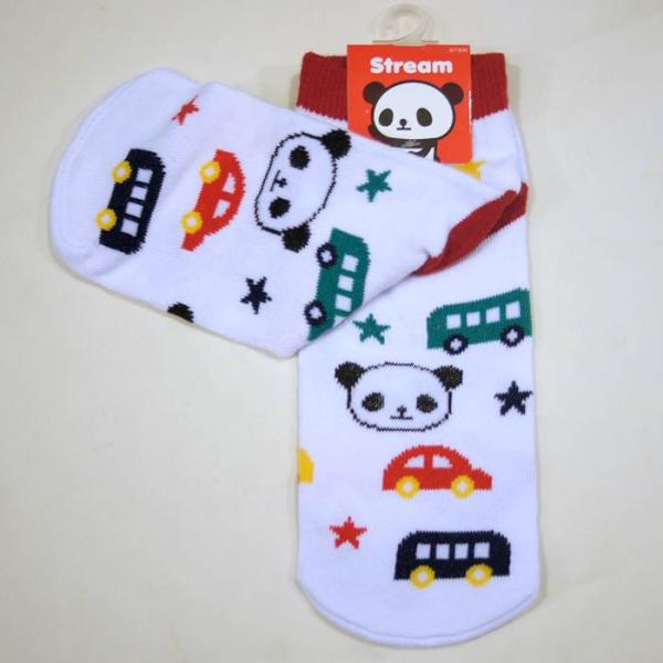 車 パンダ ソックス CSS0487-WH　※２割引き