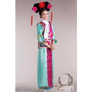 中華古装 清朝王妃皇女服 チャイナドレス 髪飾り付き 3サイズ Dタイプ