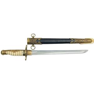 日本軍　軍刀　拵え　模造刀　海軍短剣　レプリカ 尾形刀剣 軍刀 大日本帝国 海軍 士官短剣 剣帯セット GN-16/S