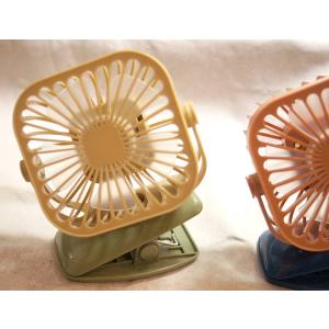 LEDライト付きクリップ ミニ扇風機 ハンディ 卓上 USB充電 ハンディ ファン ベージュ色 FAN006-BE