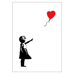 BANKSY Girl-With-Balloon 風船と少女 バンクシー ポスター A2 A1 A0 選べる3サイズ インテリア 人気アートポスター