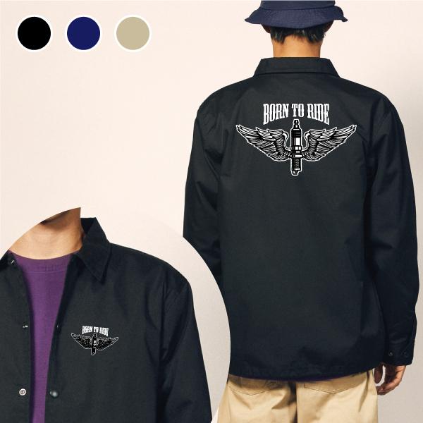 BORN TO RIDE Flying Spark Plug コーチジャケット スパーク プラグ バ...