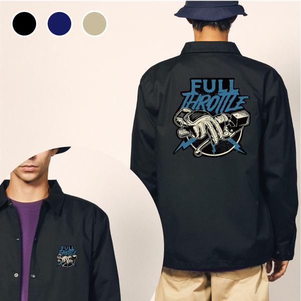 FULL THROTTLE MOTOCROSS コーチジャケット フルスロットル ブルー バイカー ...