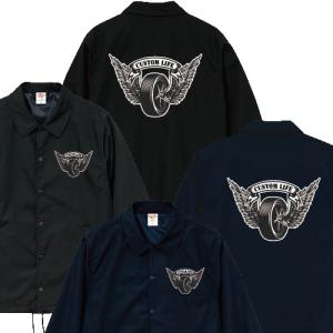 スカルメッセージ コーチジャケット ドクロ バイカー チョッパー