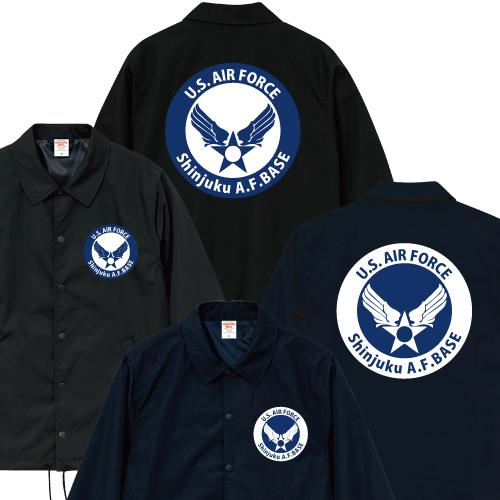 おもしろ 名入れ 地名入れ ベース コーチジャケット U.S.AIR FORCE チョッパー バイカ...