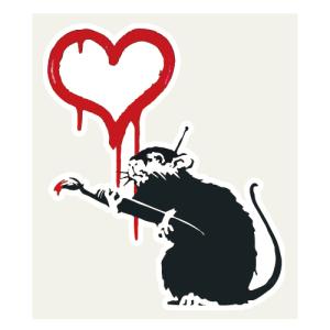 ラブラット ステッカー 38×45ミリ シール Love Rat Banksy